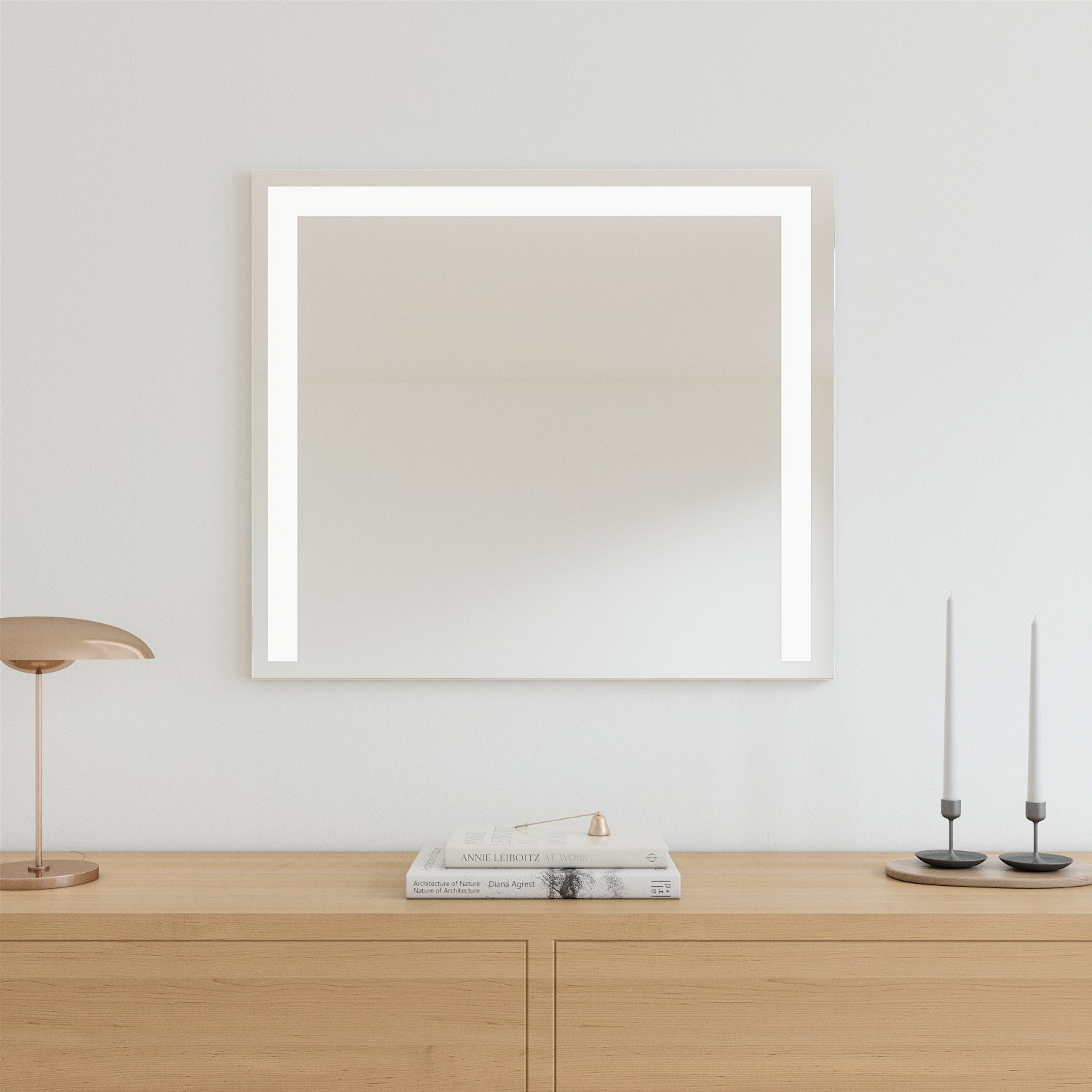 L Mirror With LED Lights (80x70 cm)