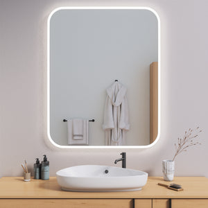 Full Lux Rounded Corner LED Mirror (80x100cm)