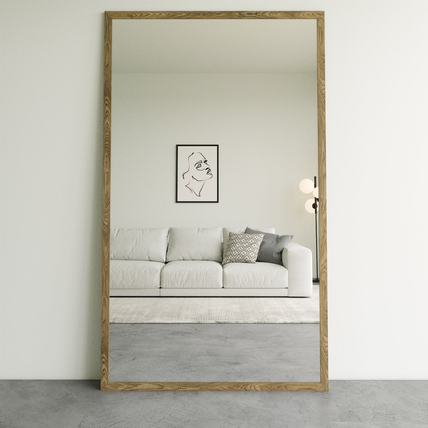 Spiegel mit Holzrahmen M (110x210cm)