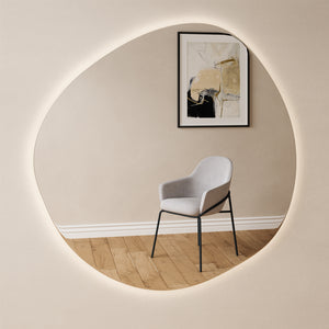 Stone - Asymmetrical Bathroom Mirror With Lights (120x120cm)