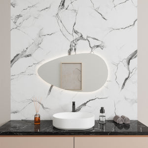 Drop - Asymmetrical Bathroom Mirror With Lights (55x100cm)