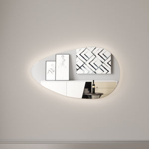 Drop - Asymmetrical Bathroom Mirror With Lights (70x120cm)