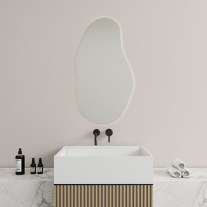 Sand - Asymmetrical Bathroom Mirror With Lights (55x100cm)