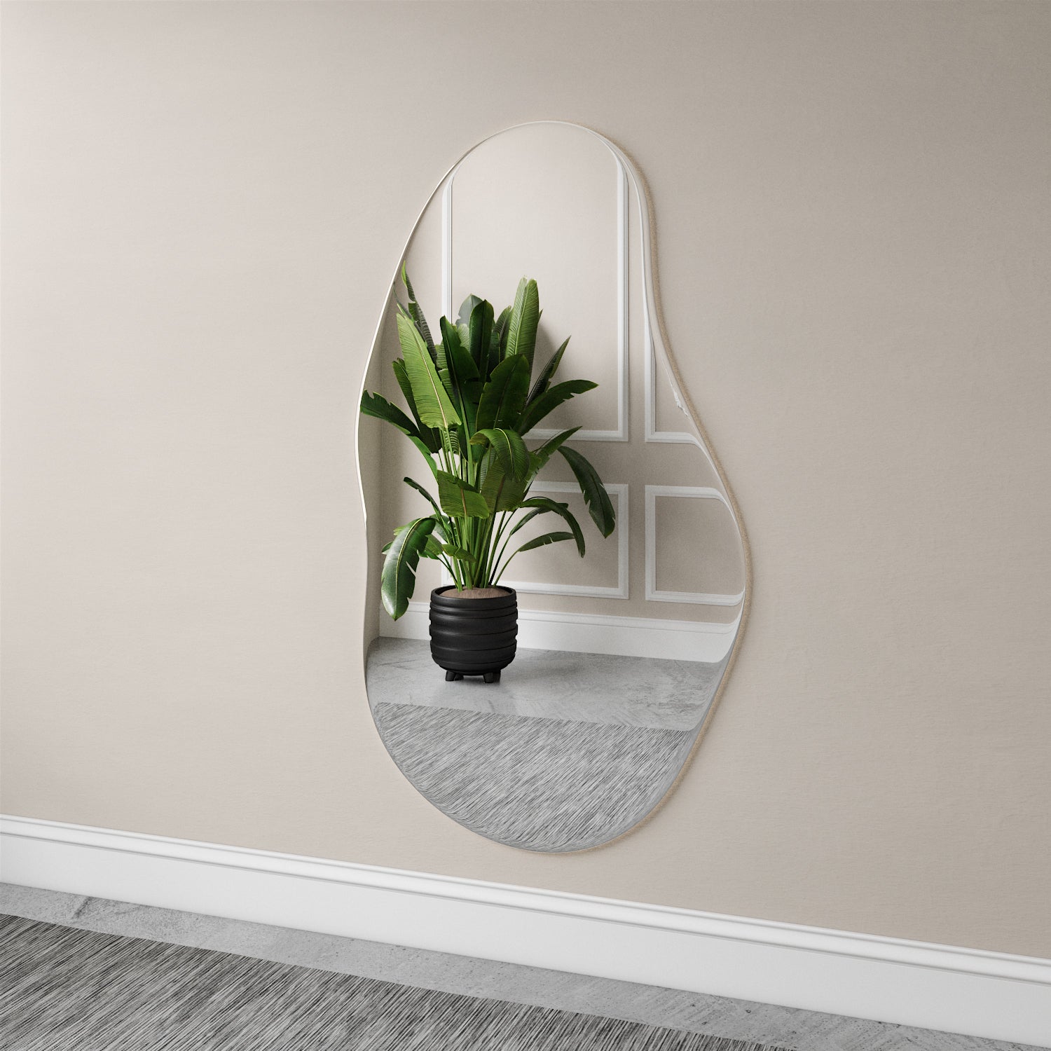 Sand - Asymmetrical Mirror With Lights (85x150cm)