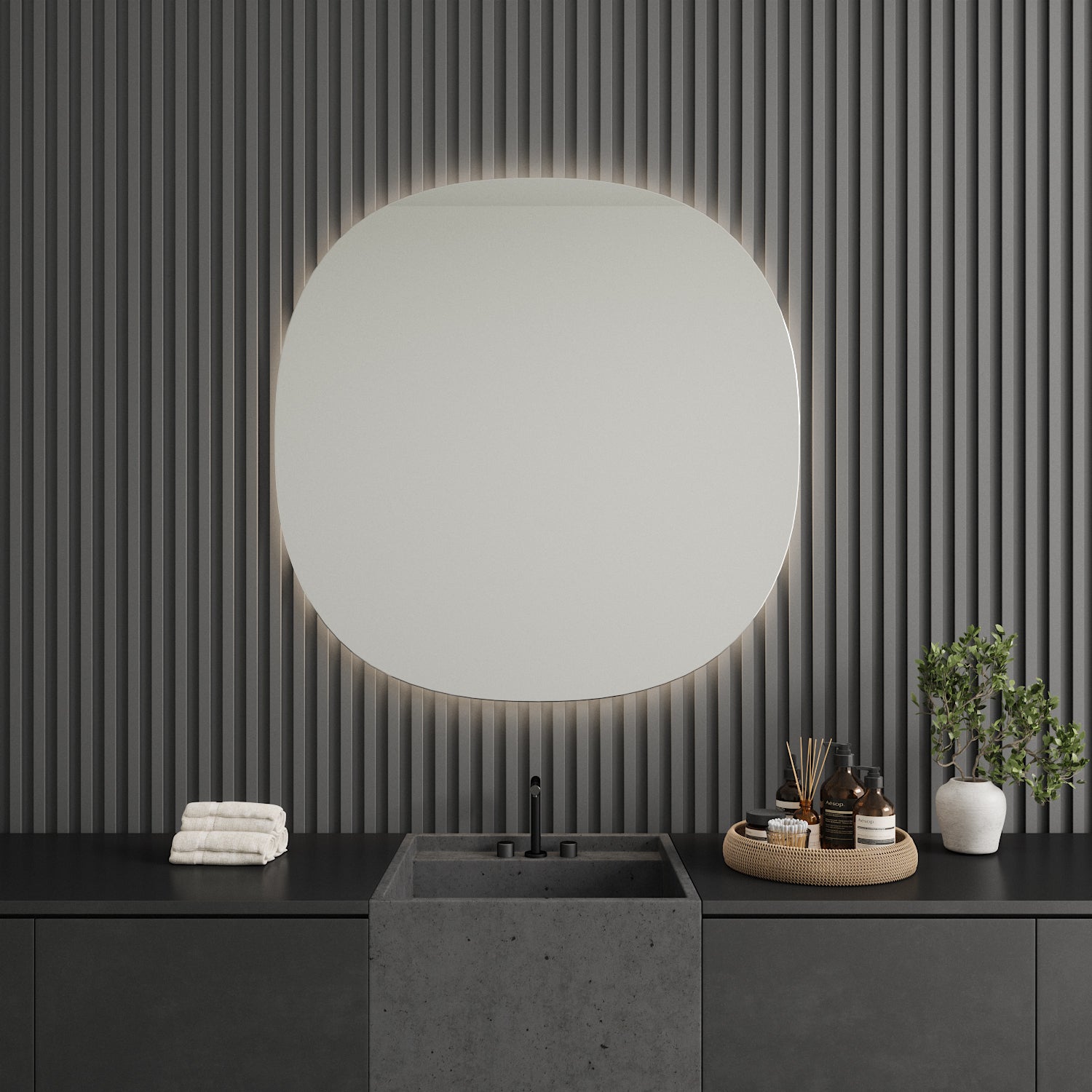 Cliff Mirror with Lights (100 cm)