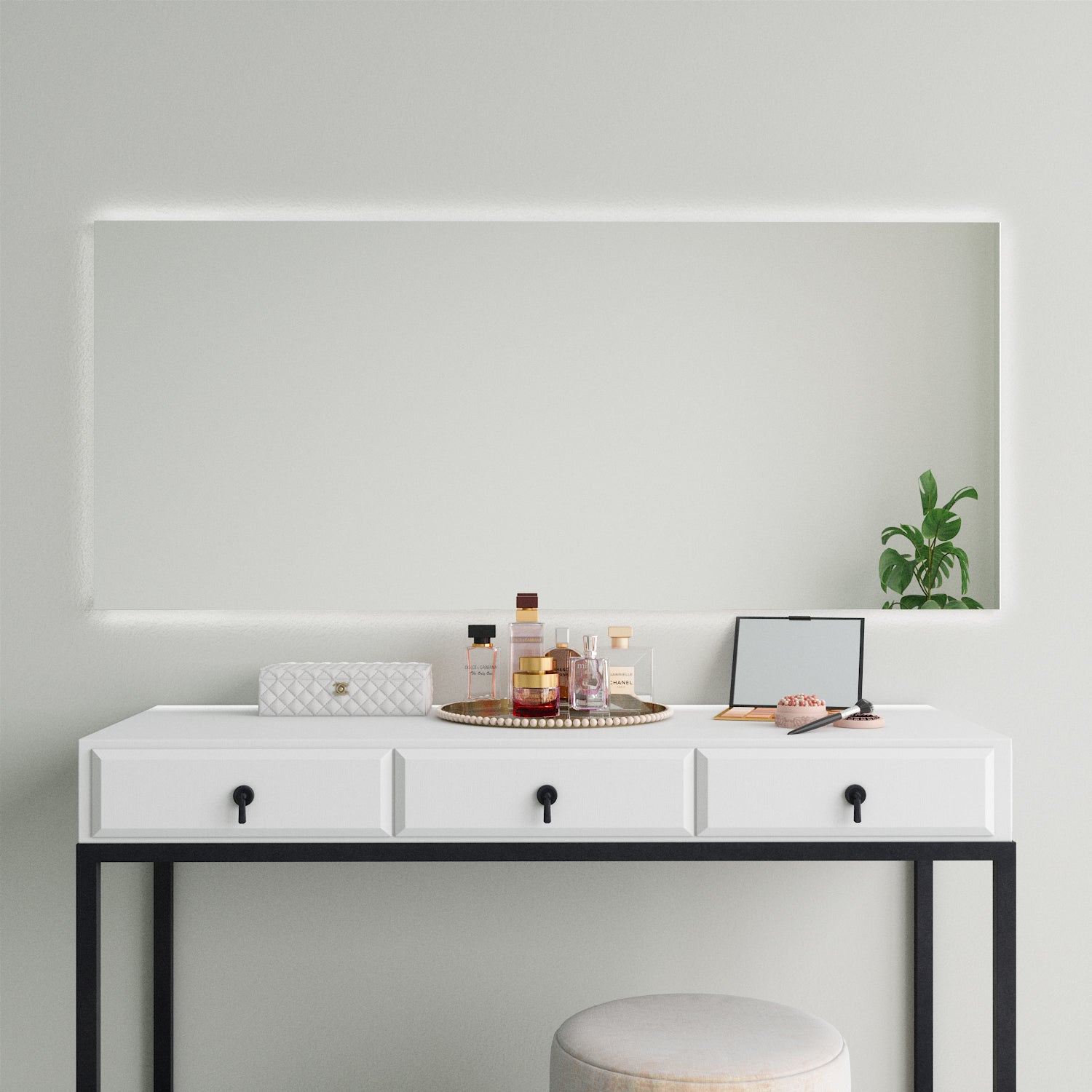 Rectangular Mirror With Lights (140x60cm)