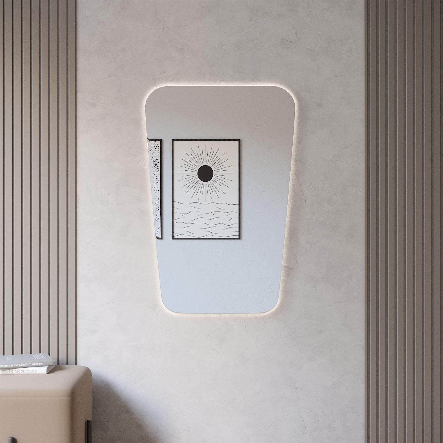 Retro Style Mirror With Lights (80x100cm)