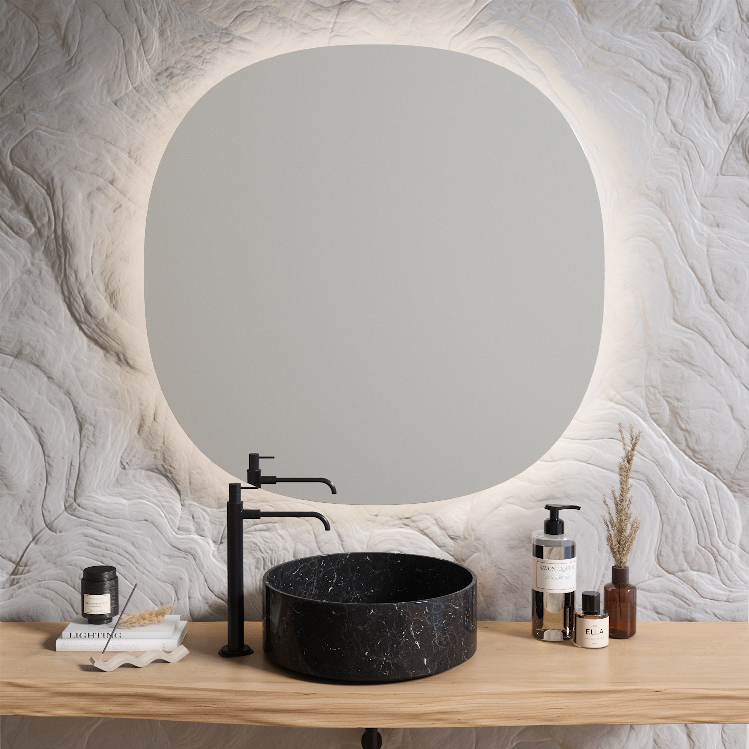 Cliff Mirror with Lights (90 cm)