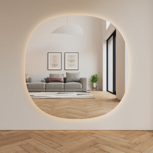 Ellipse Shaped Mirror with Lights (140cm)