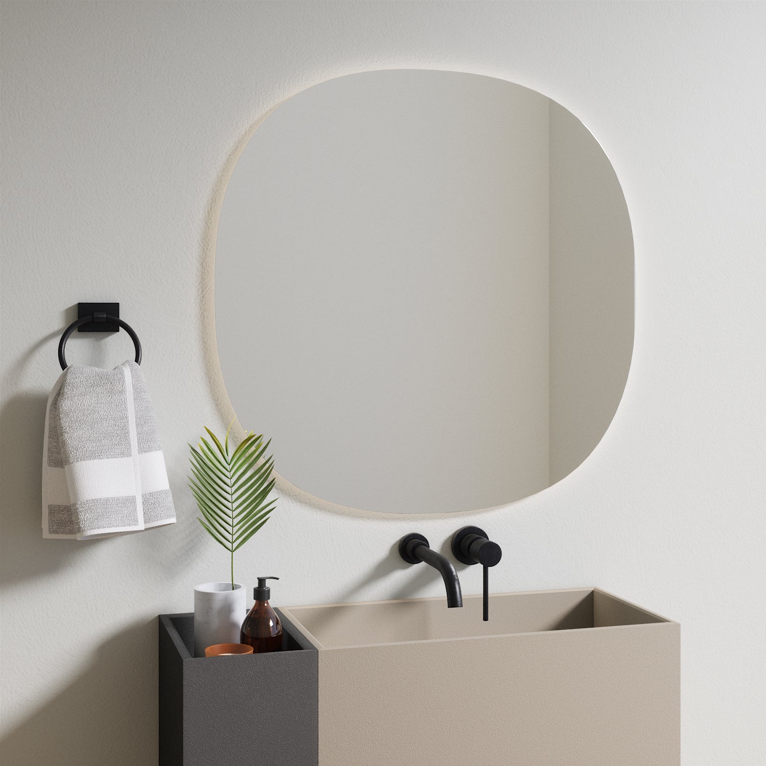 Cliff Mirror with Lights (80 cm)