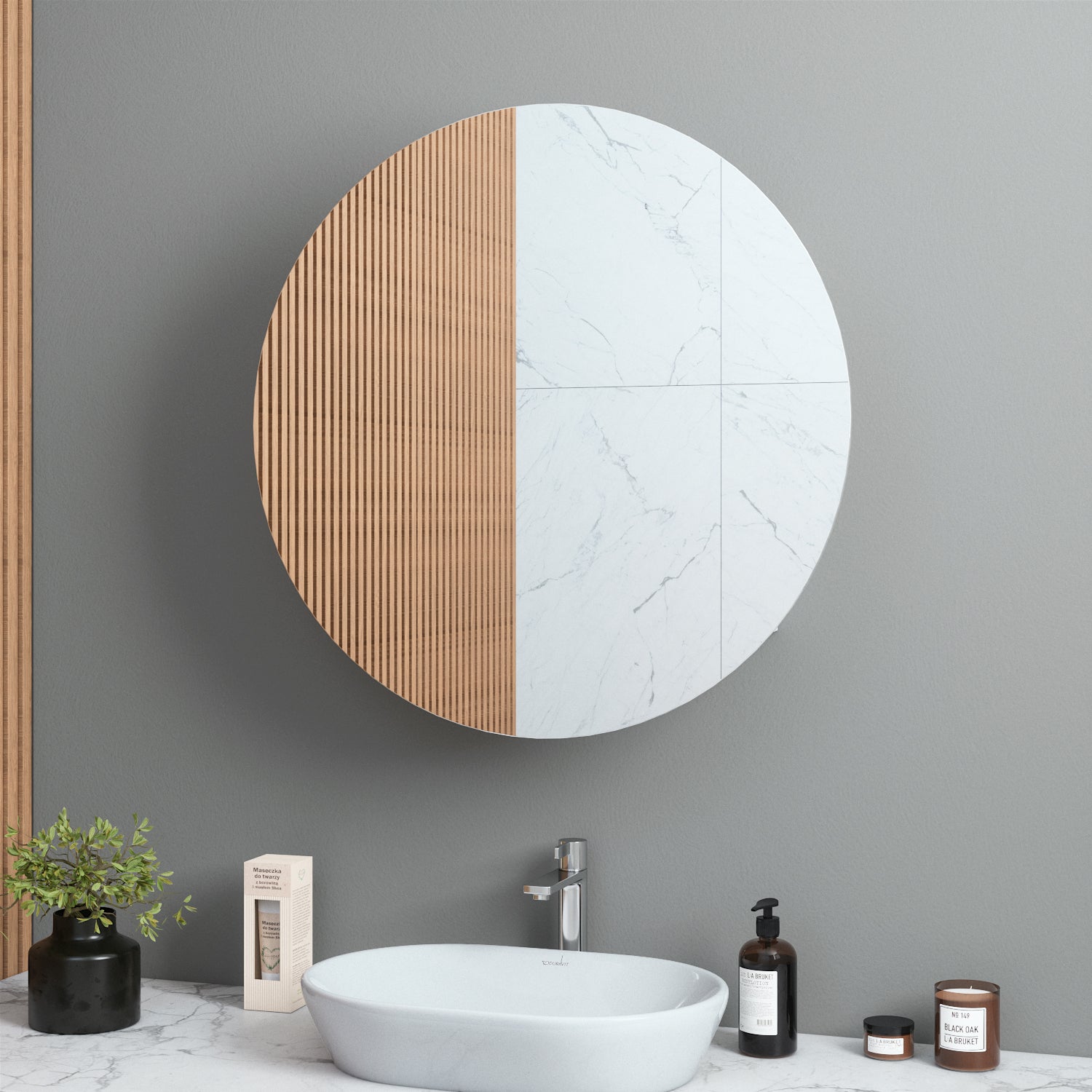Mirror Cabinet Round (70 cm)