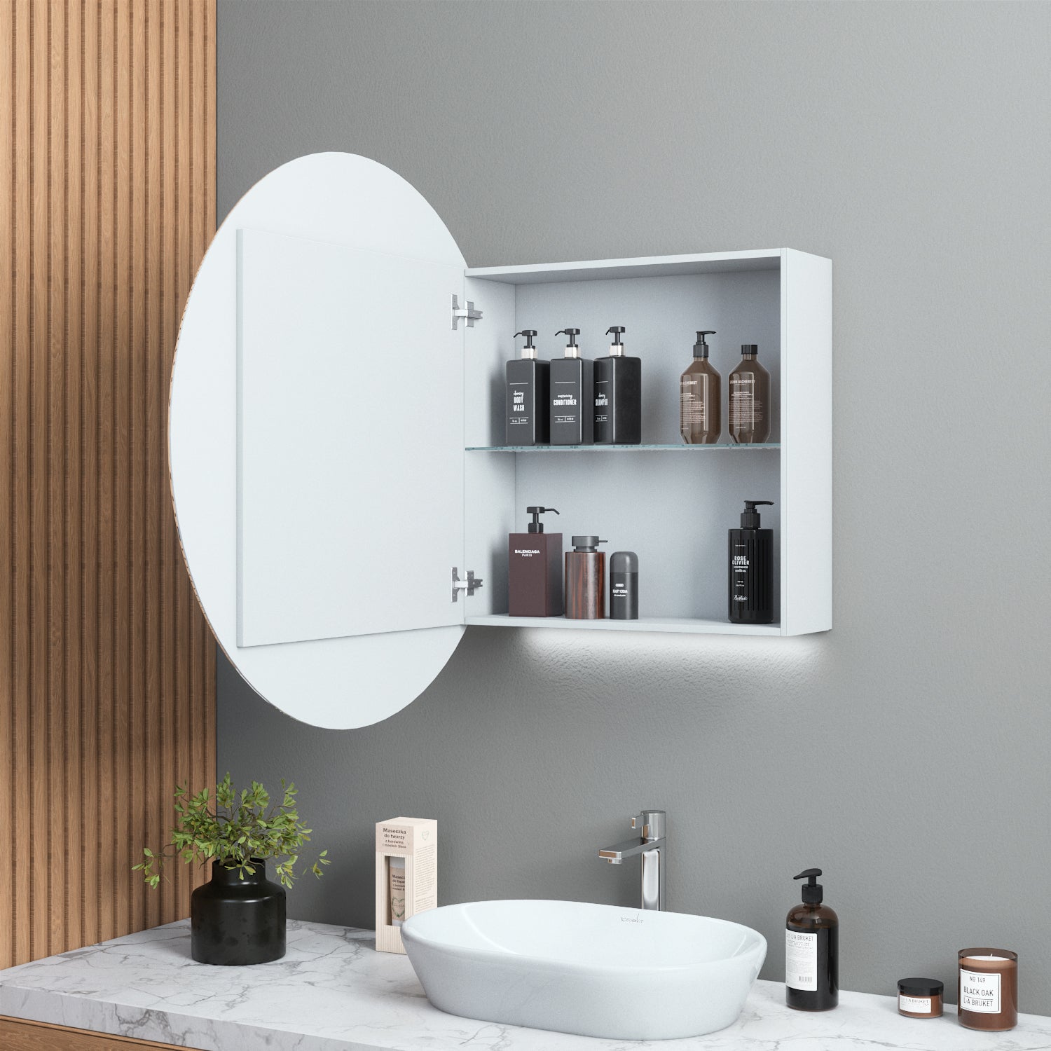 Mirror Cabinet Round (70 cm)