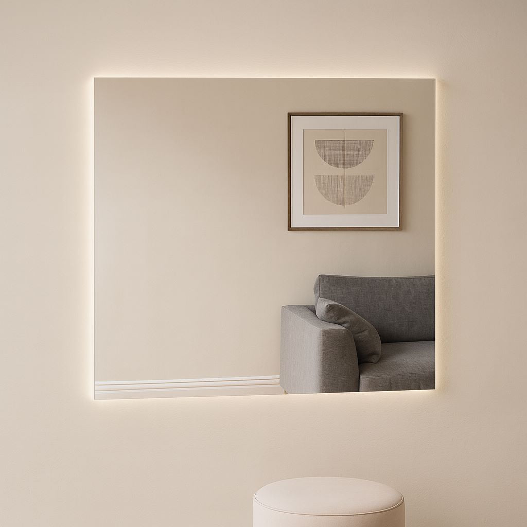 Rectangular mirror with LED lights (120x120 cm)