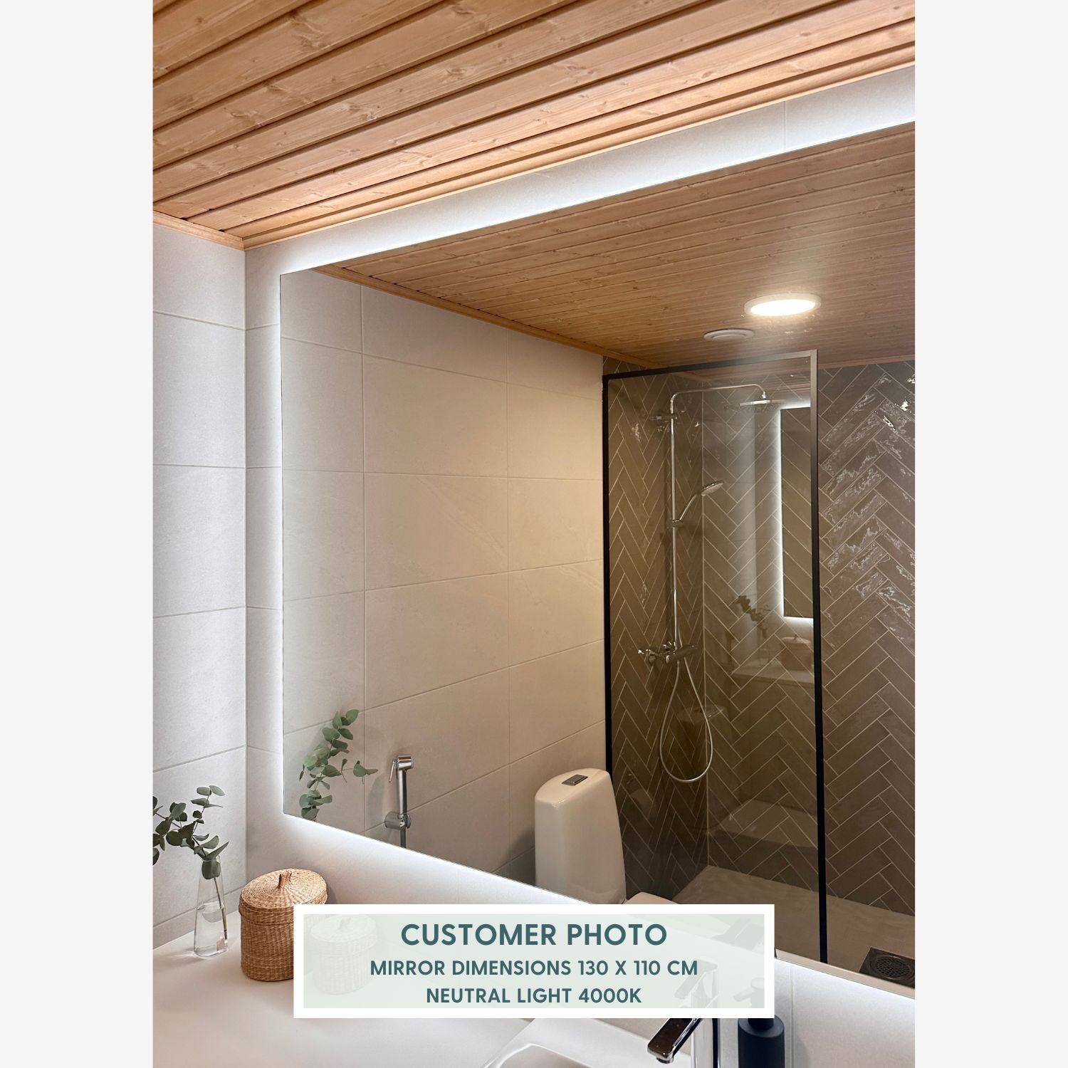 Rectangular Mirror With Lights (80x60cm)