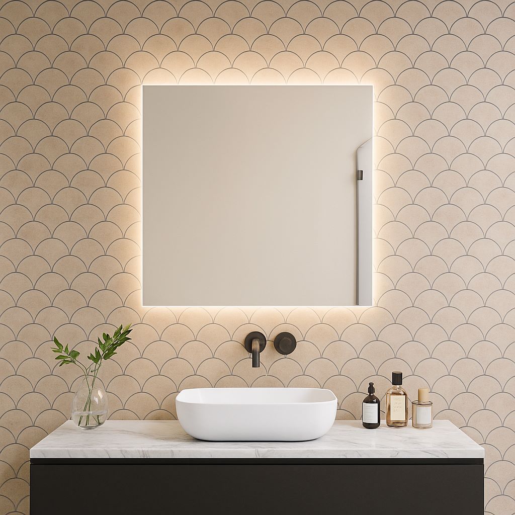 Rectangular mirror with LED lights (70x70 cm)