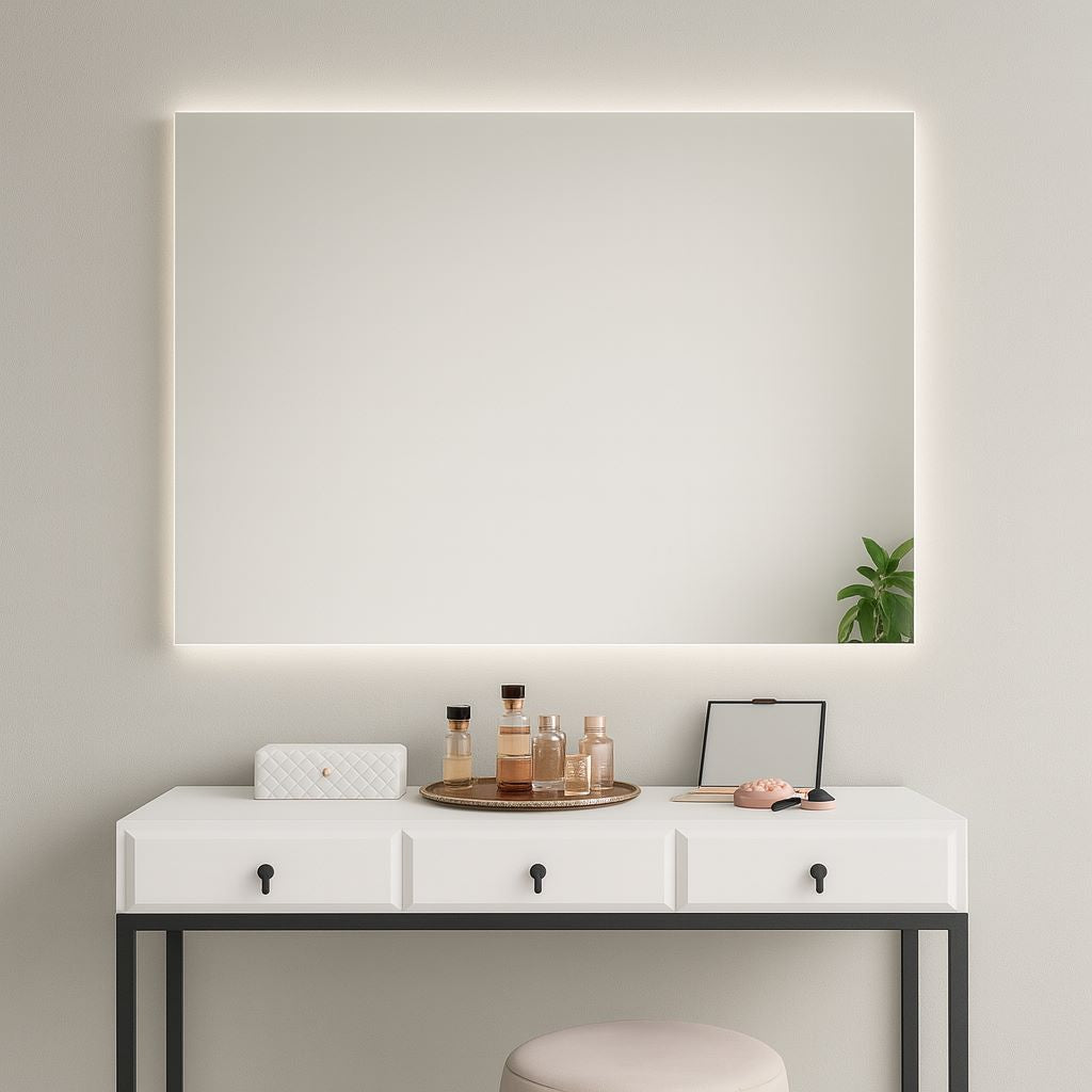Rectangular mirror with LED lights (80x100 cm)