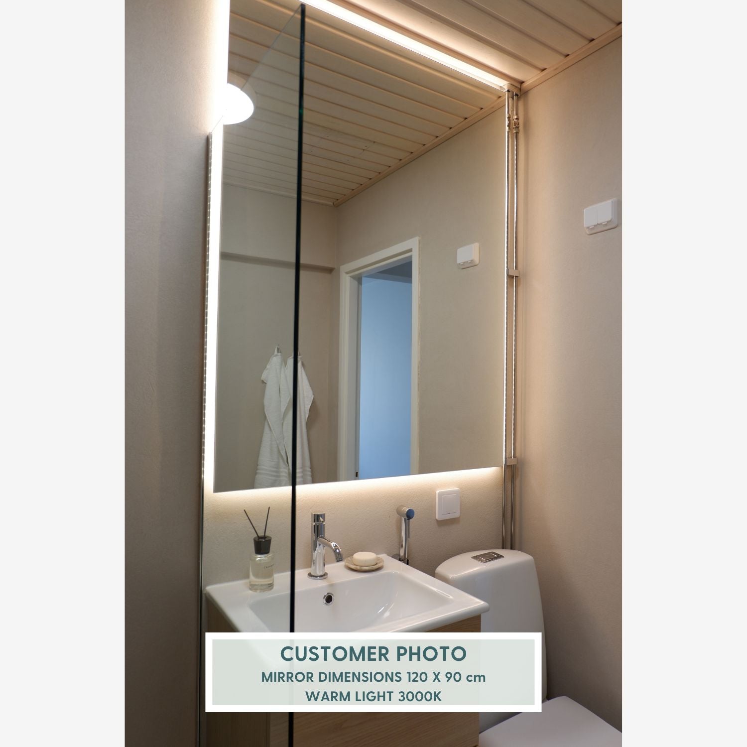 Rectangular mirror with LED lights (120x60 cm)