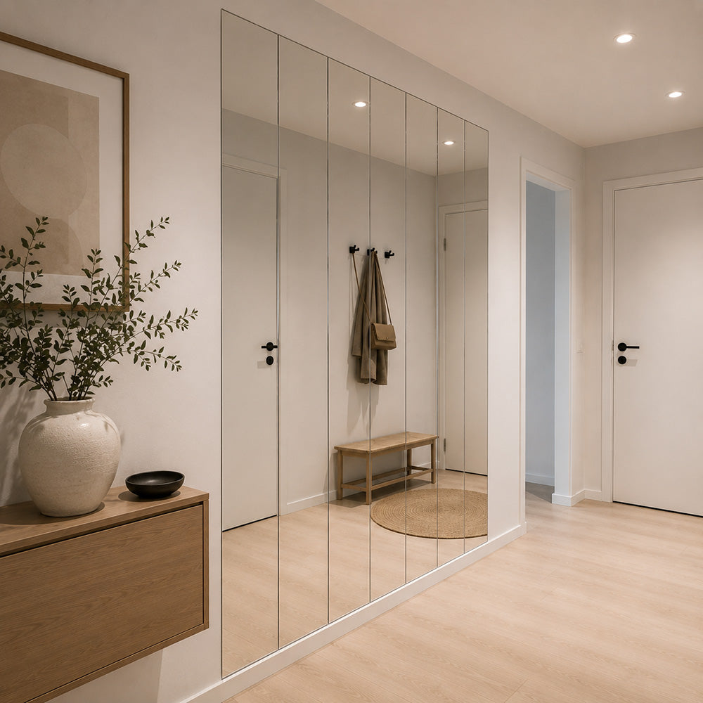 Mirror wall from elements