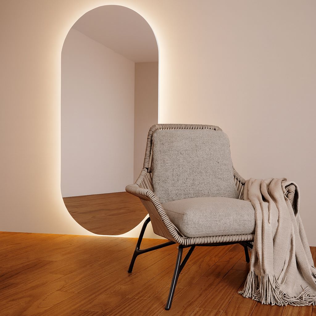 Full-Length Stream Mirror With LED lights (90x190 cm)