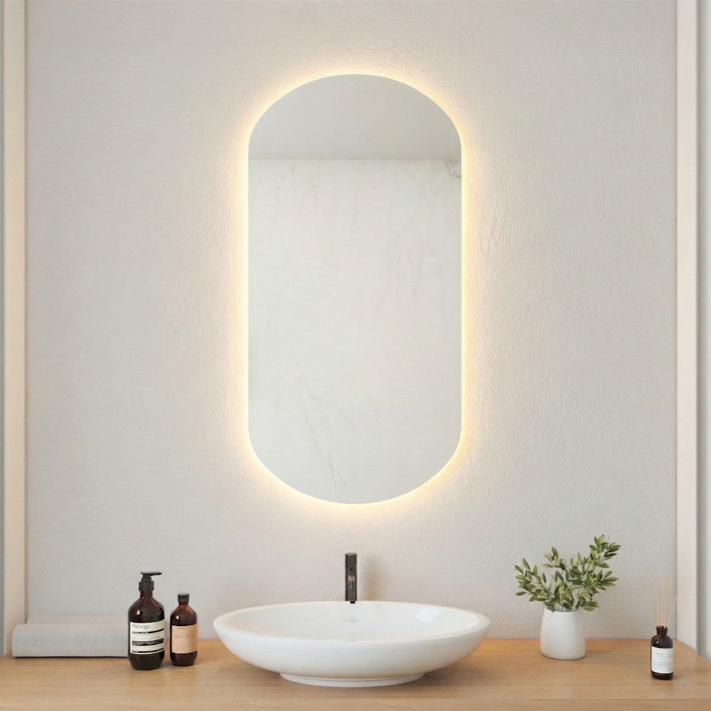 Stream wall mirror with LED lights (50x80 cm)