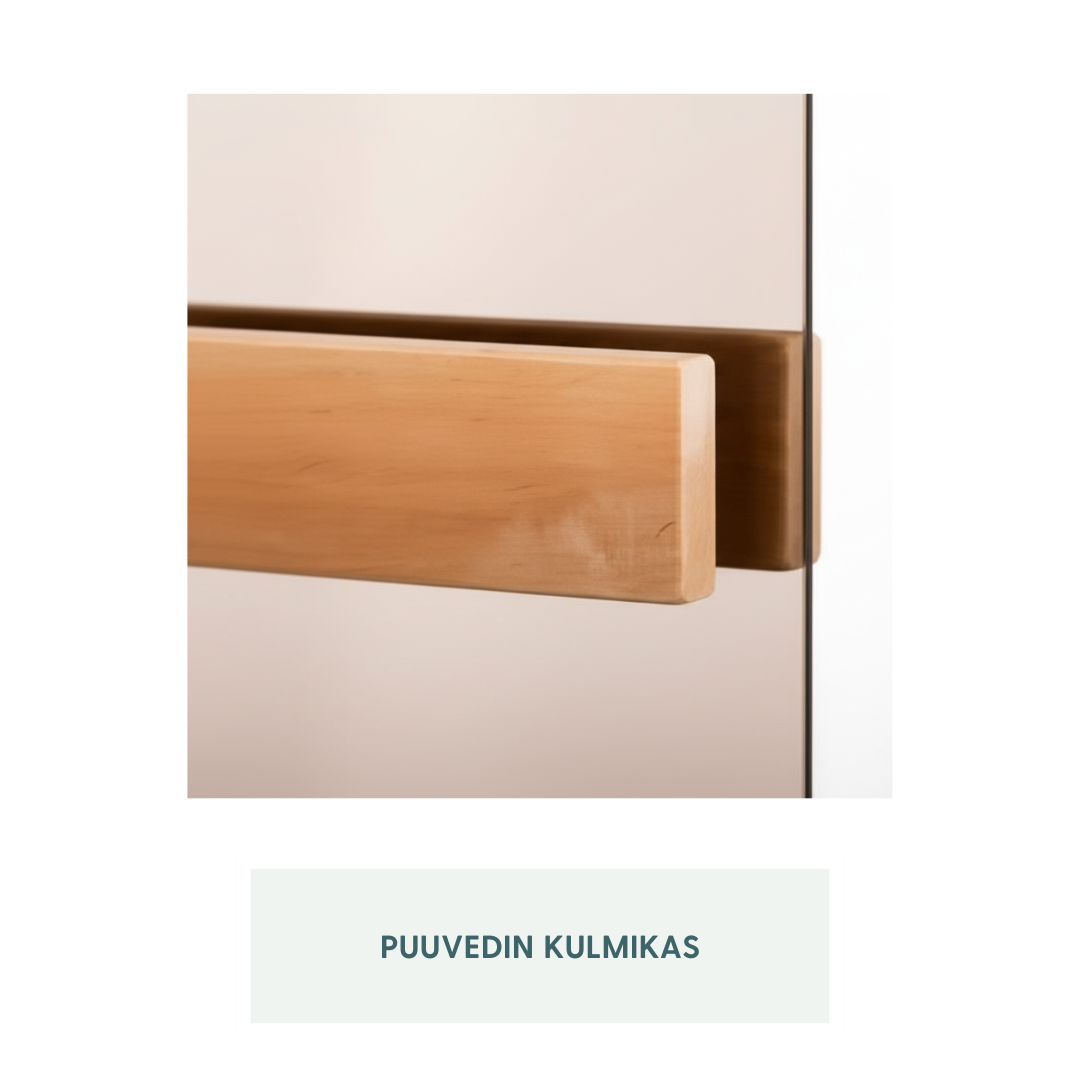 Havu – saunan lasiovi puukarmeilla