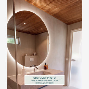 Round Mirror With LED-Lights (120cm)