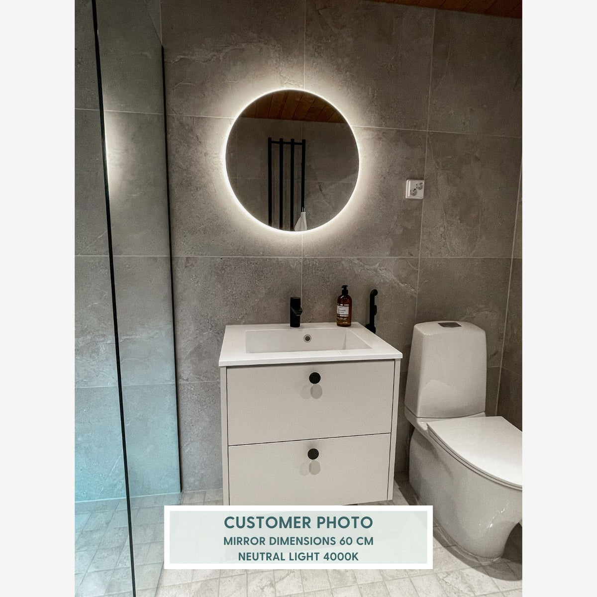 Round Mirror With LED-Lights (100cm)