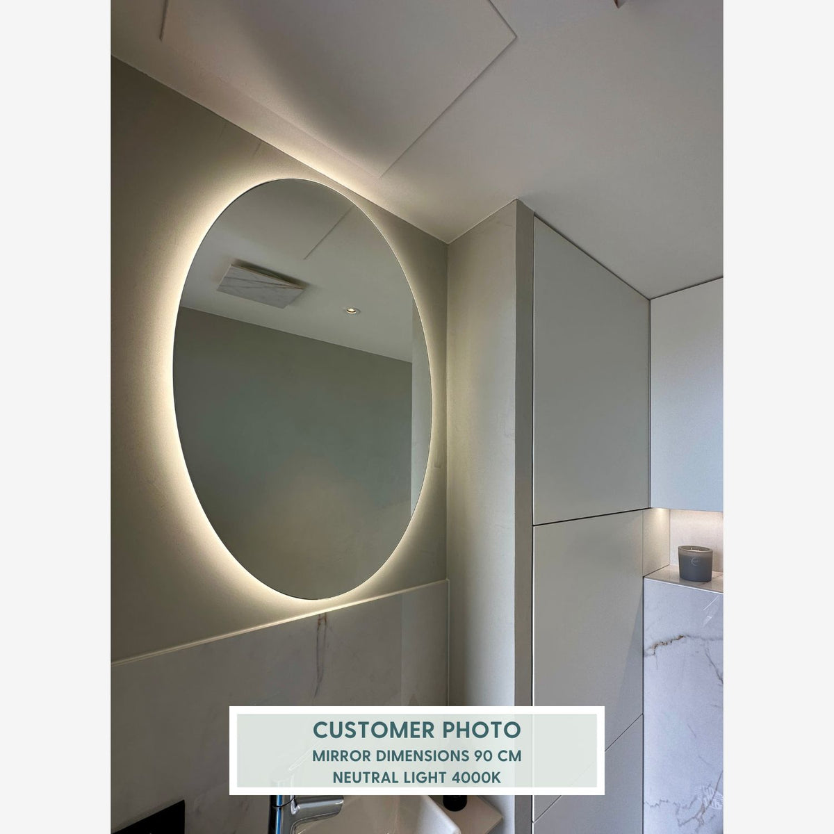 Round Mirror With LED-Lights (100cm)