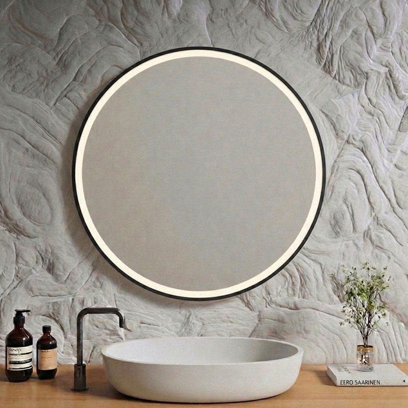 Barn Full Lux Round LED Mirror with frame