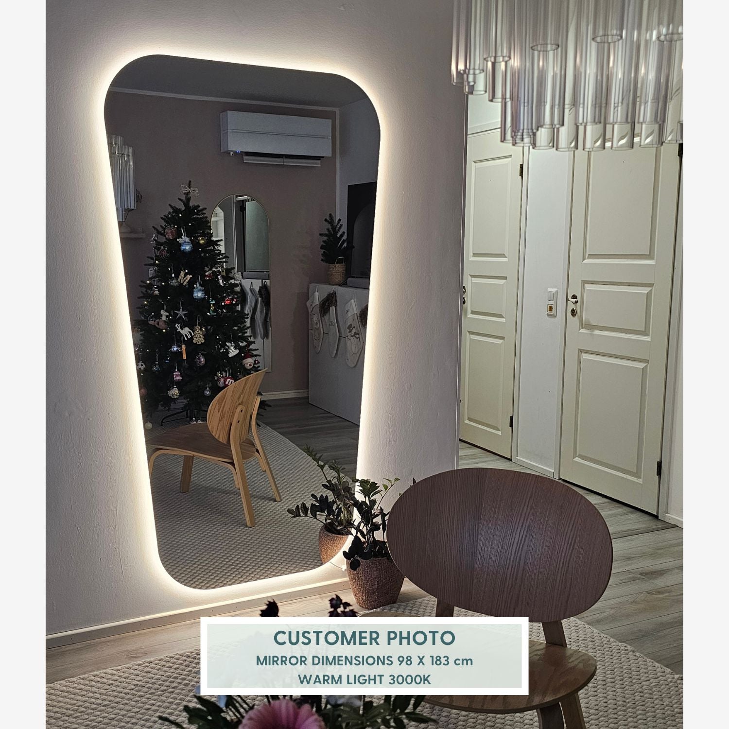 Retrospegel med Belysning (80x120cm)