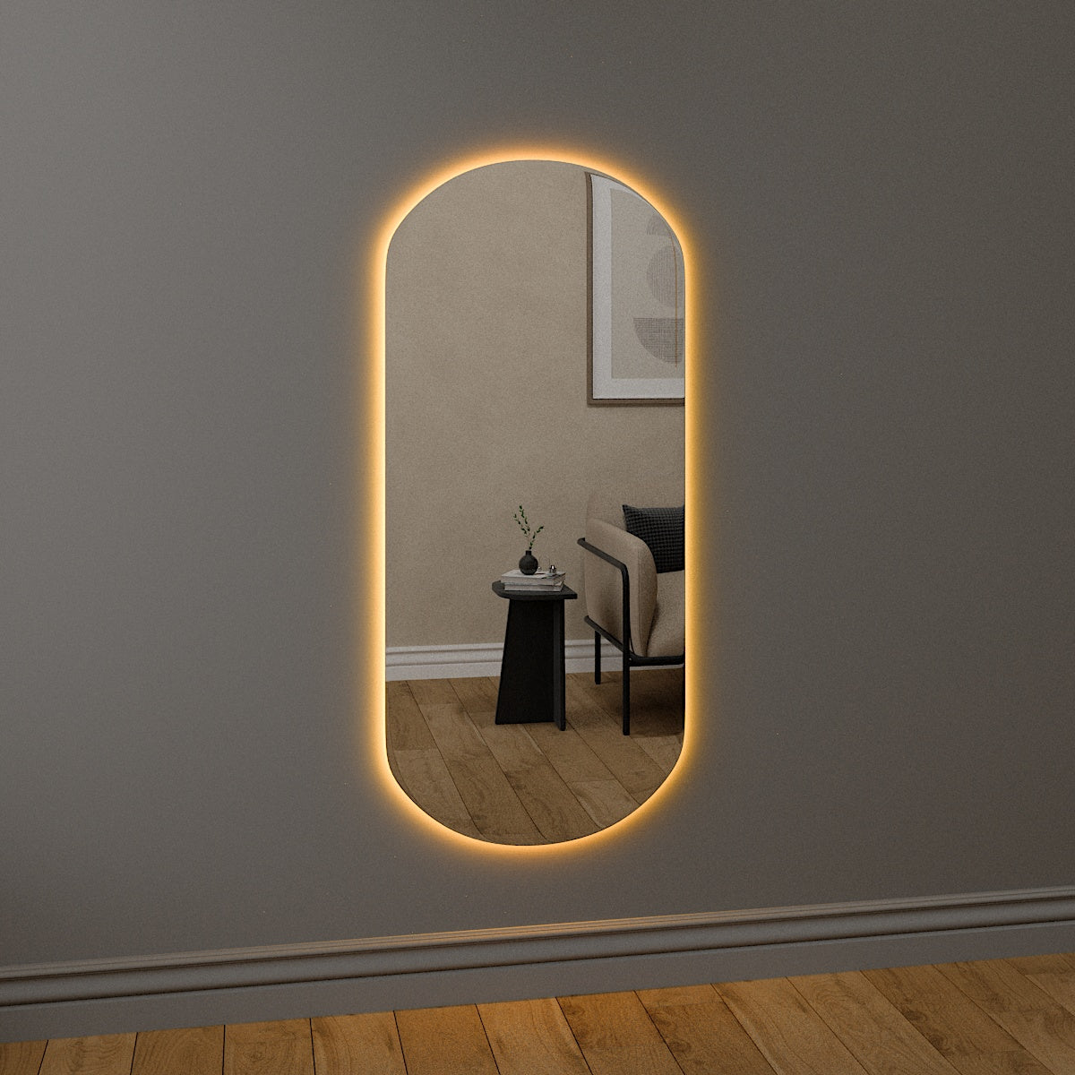 Stream Mirror with colour-changing backlighting