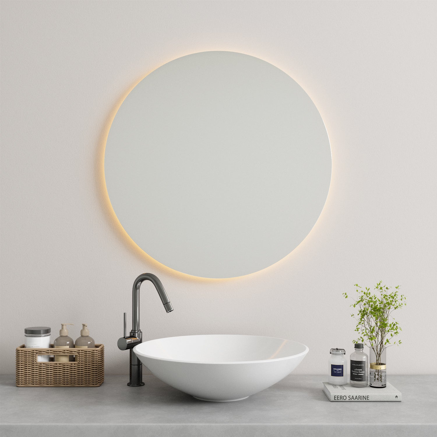 Round Mirror With LED-Lights (80cm)