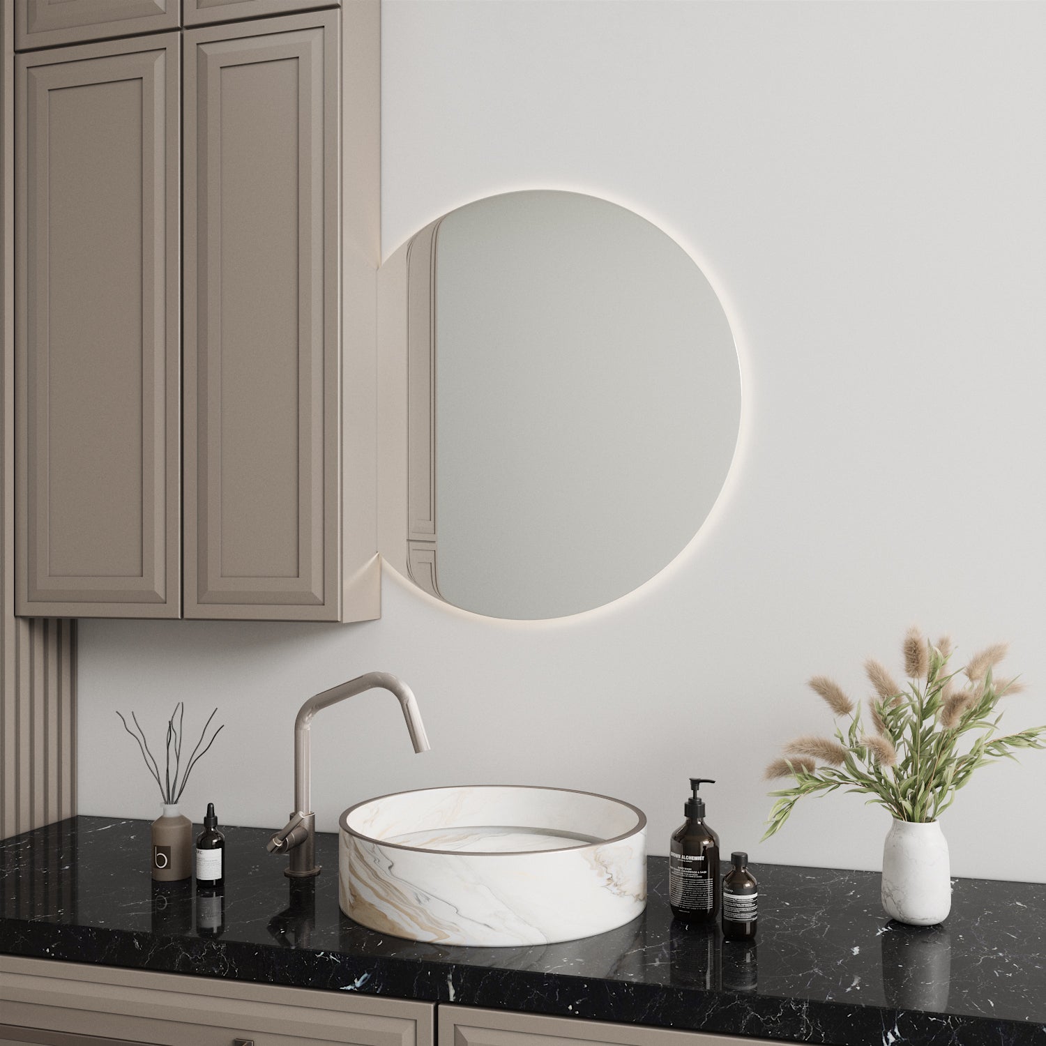 Half Circle LED Mirror (72x90 cm)