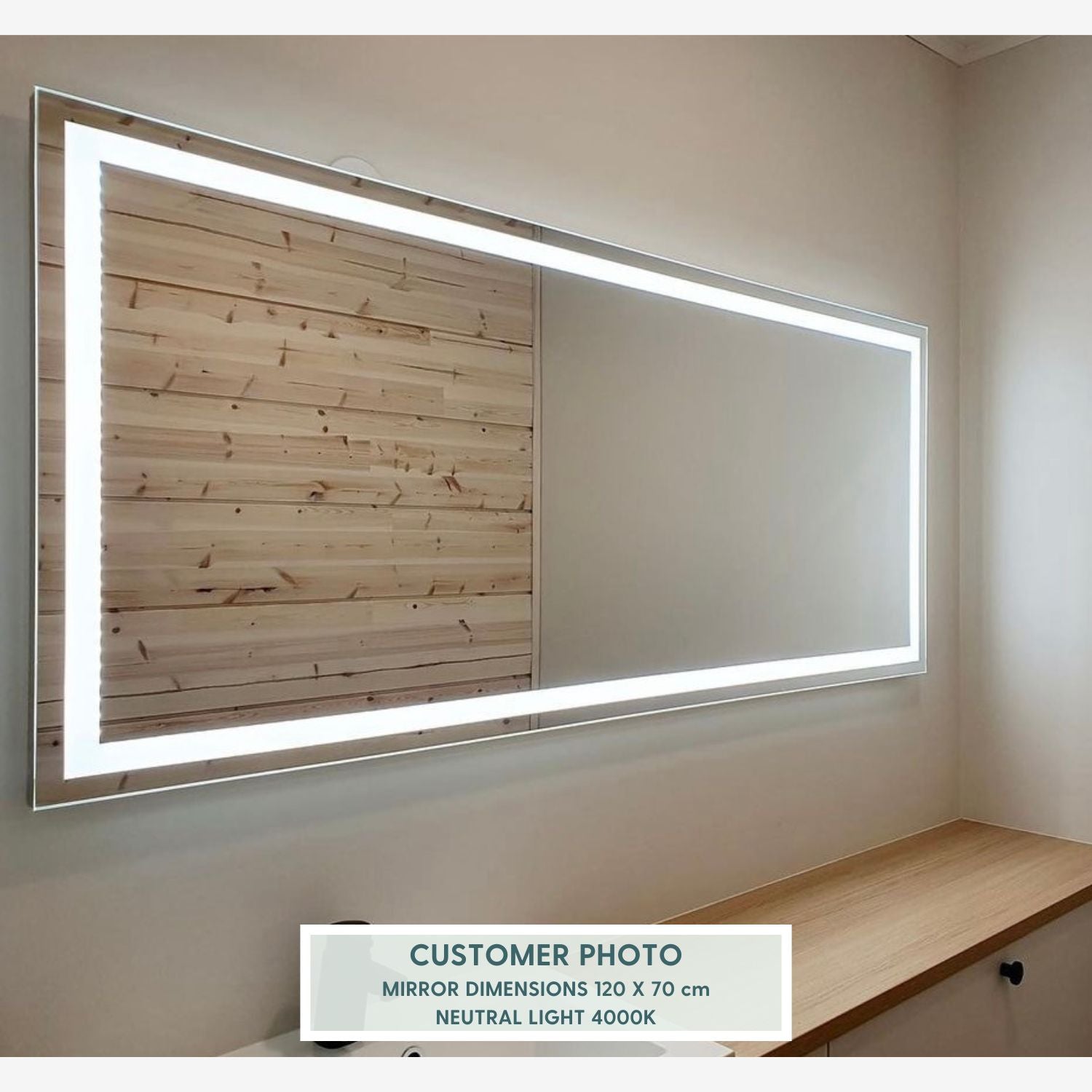 XL Mirror With LED Lights (120x70 cm)