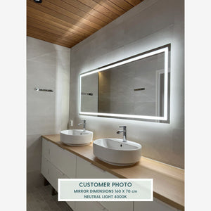 Size XL Mirror With Lights And Backlight (90x70cm)