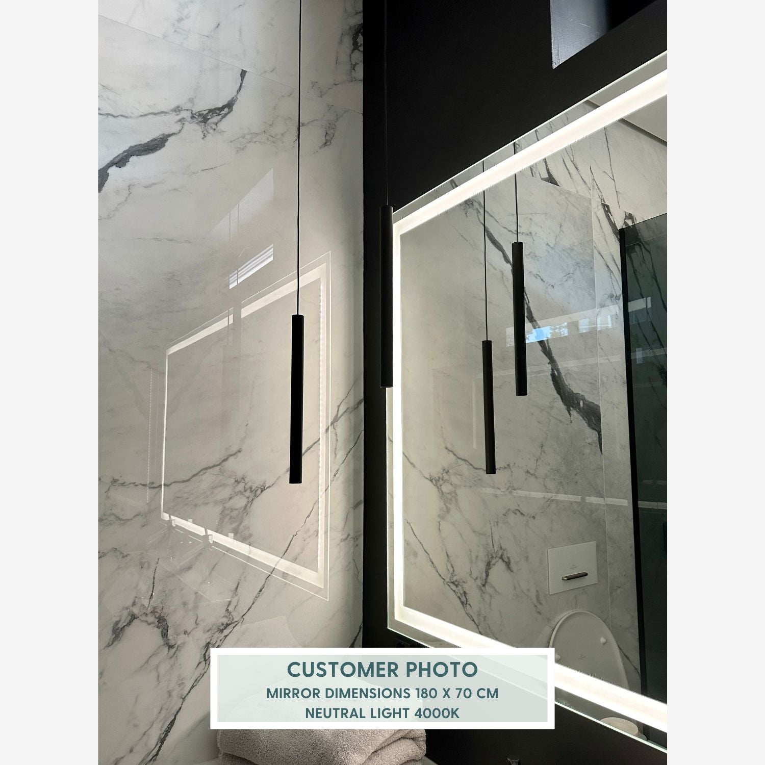 XL Spegel med Belysning (120x70 cm)