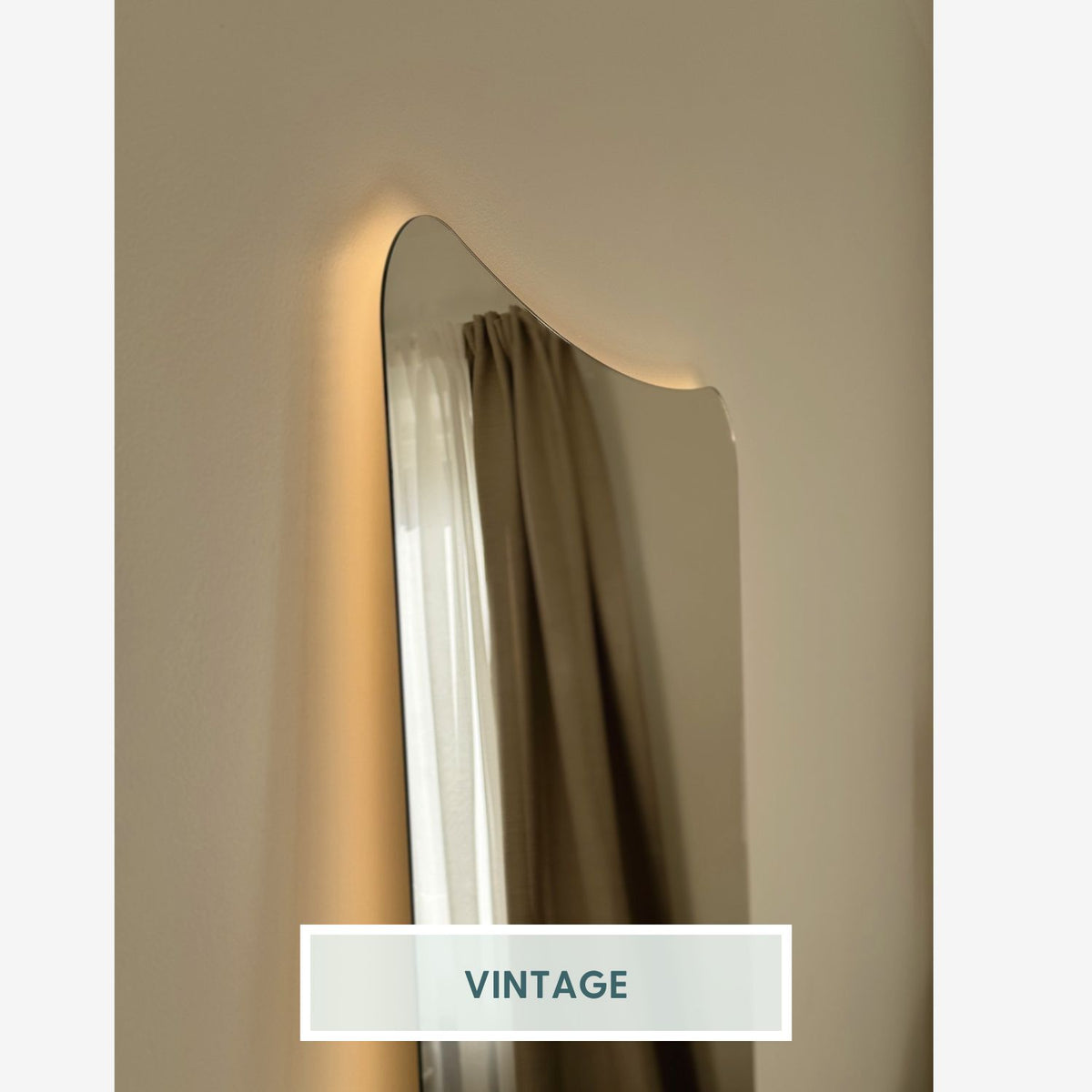 Ganzkörperspiegel Im Vintage-Stil mit LED-Beleuchtung (88x190 cm)