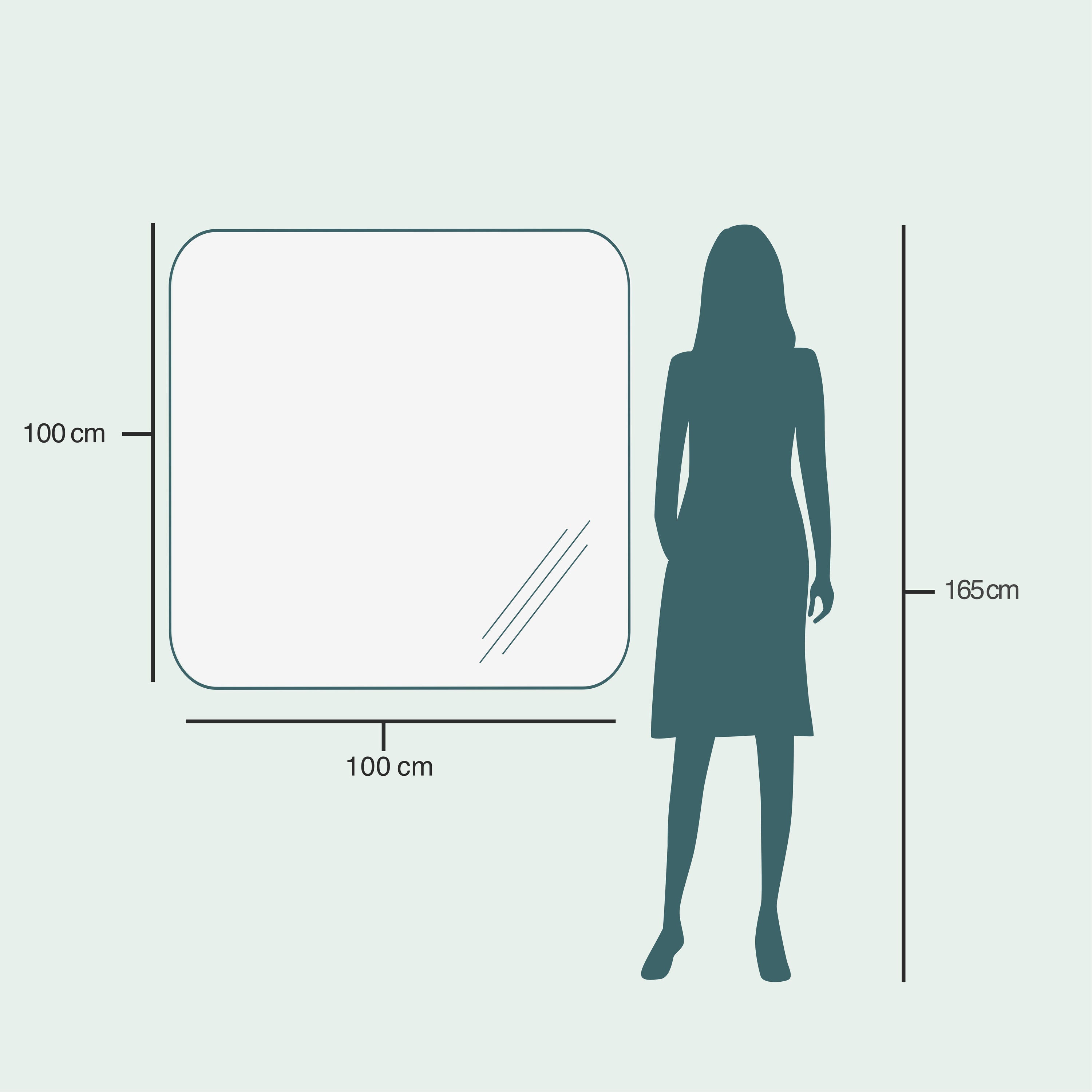 Aava wall mirror (100x100 cm)