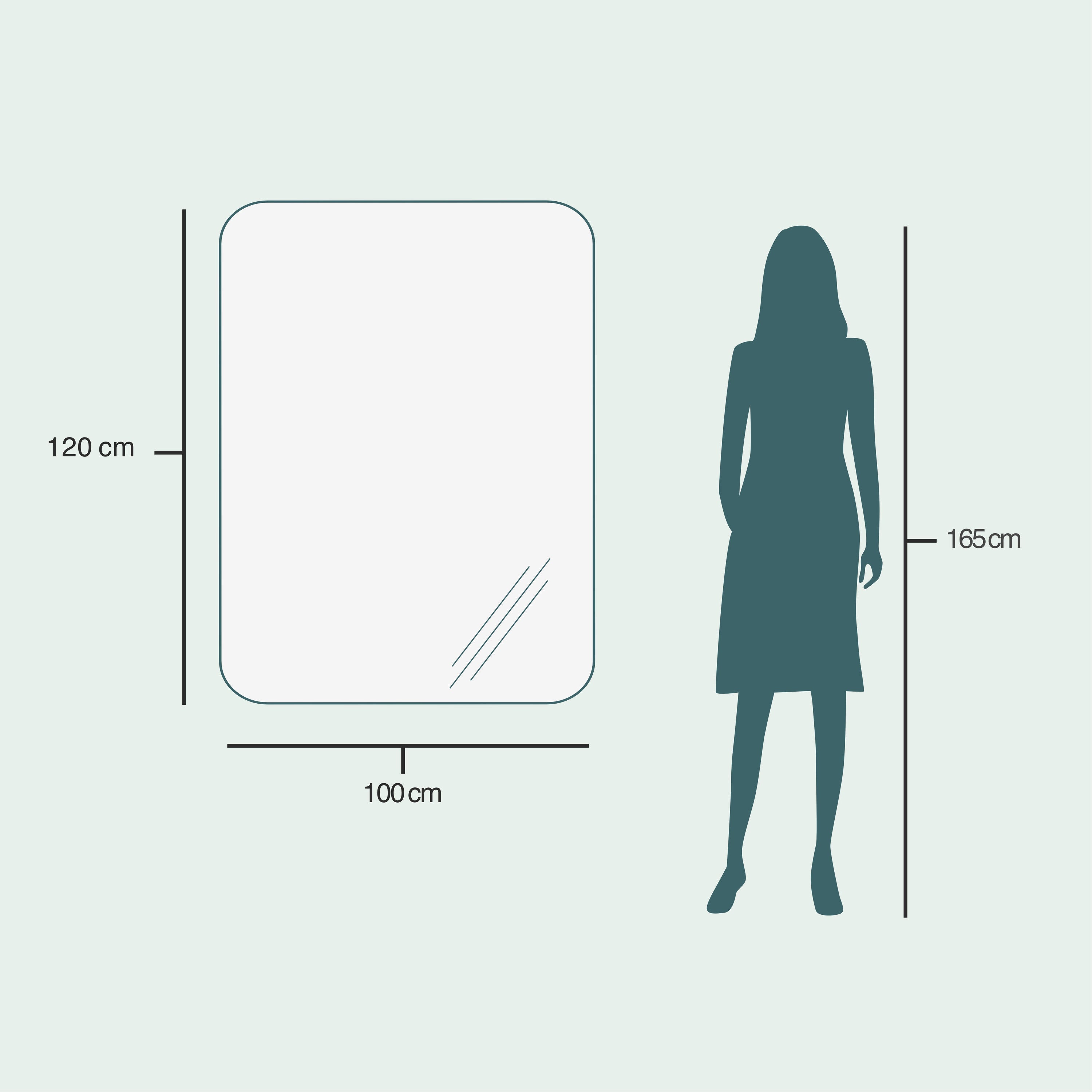 Aava wall mirror (100x120 cm)