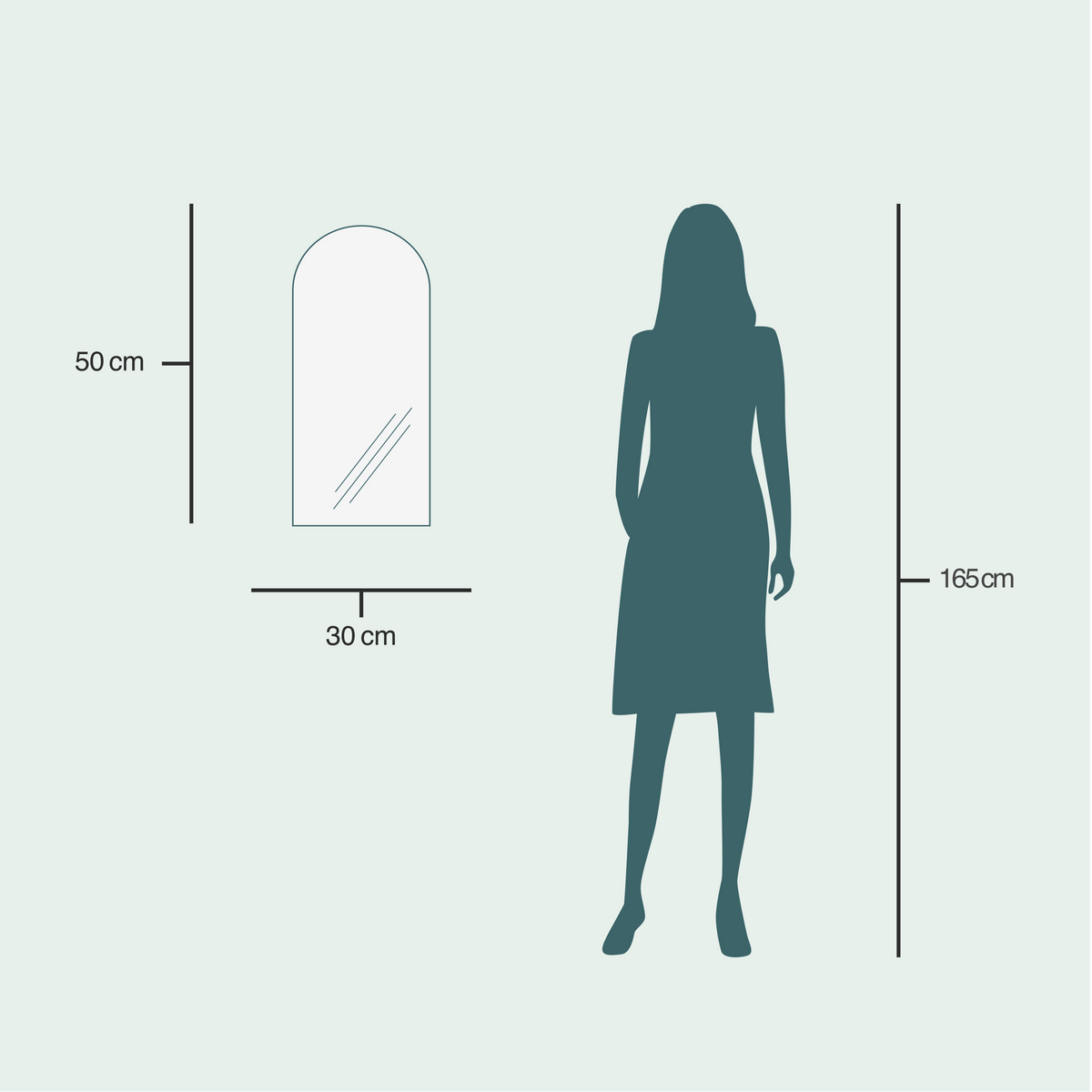 Kaari - Modern Arch mirror (30x50 cm)