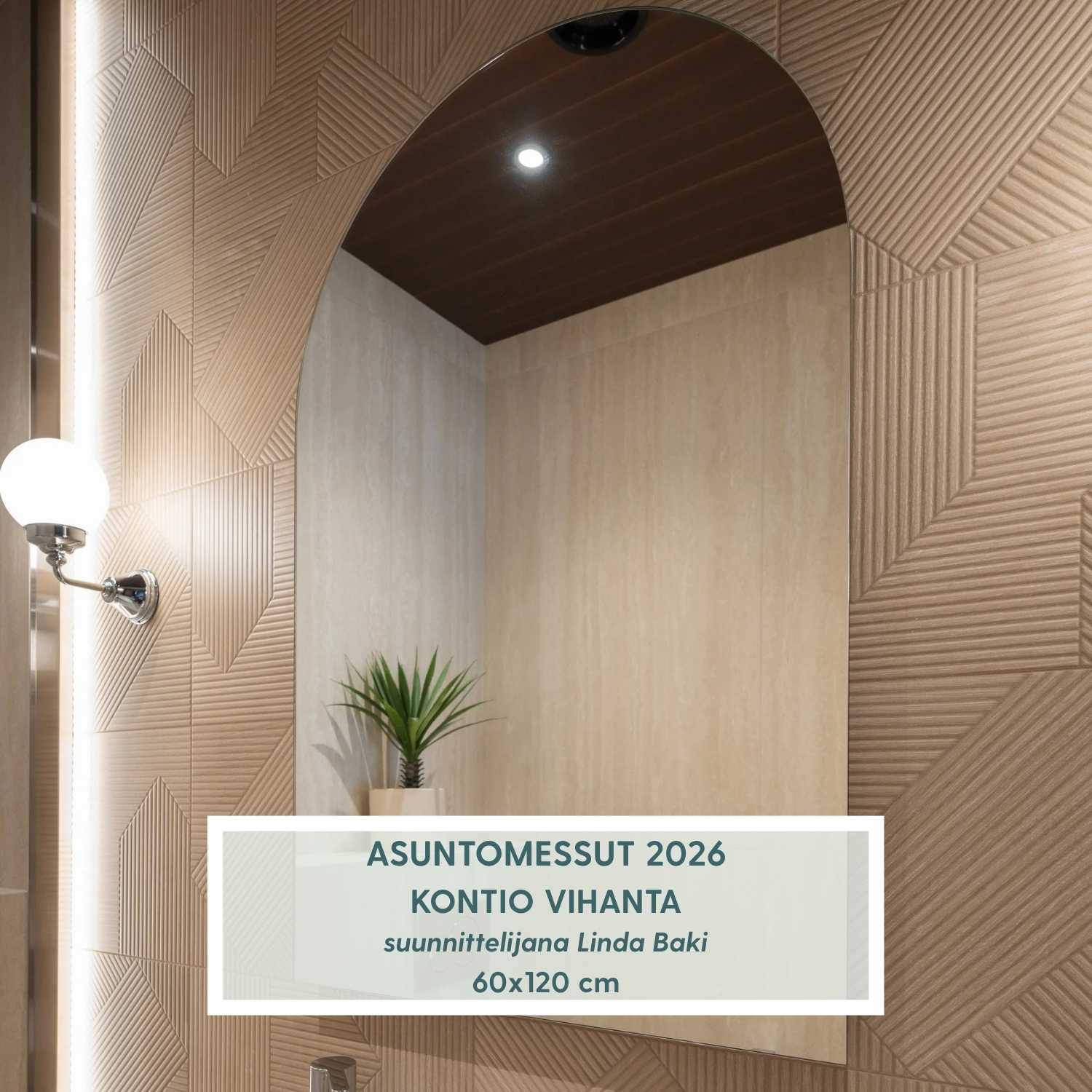 Kaari - Modern Arch Mirror With LED-Lights (60x120 cm)