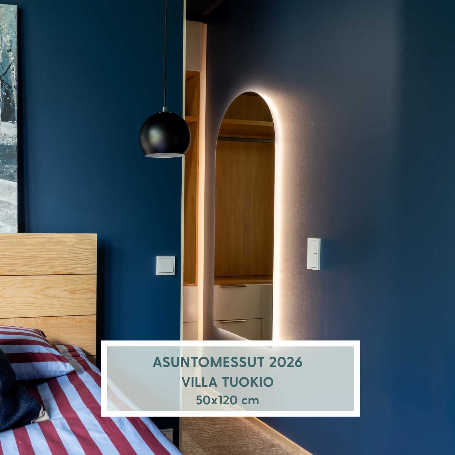 Kaari - Modern Arch Mirror With LED-Lights (50x120 cm)