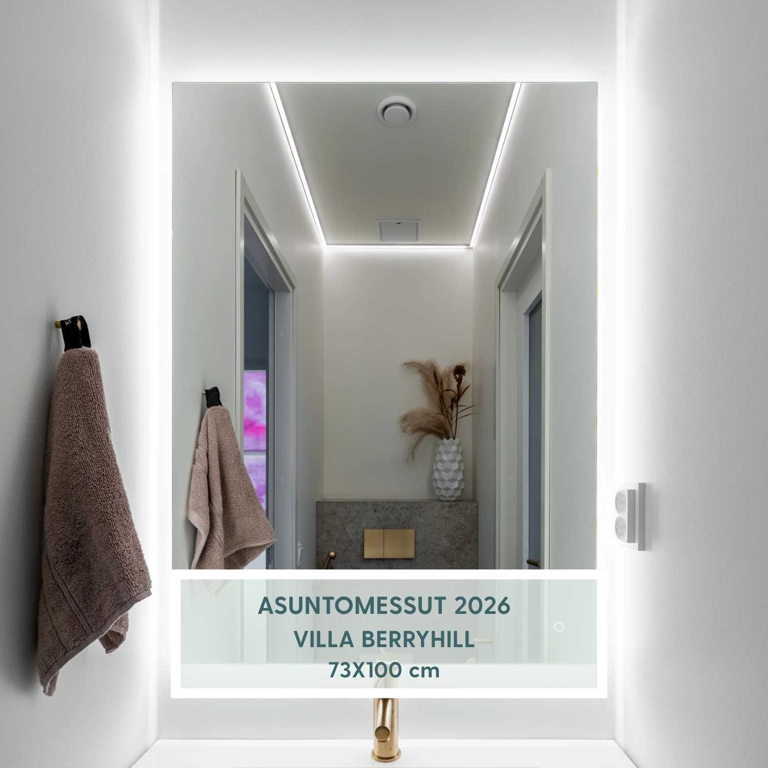 Frameless Rectangle Mirror with LED-lights