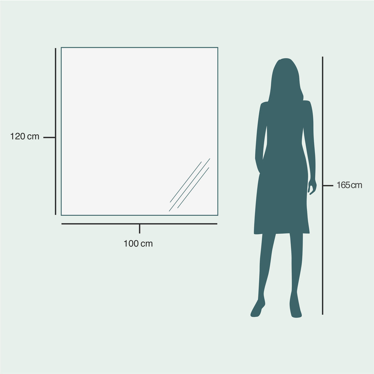 Rectangular mirror with LED lights (100x120 cm)