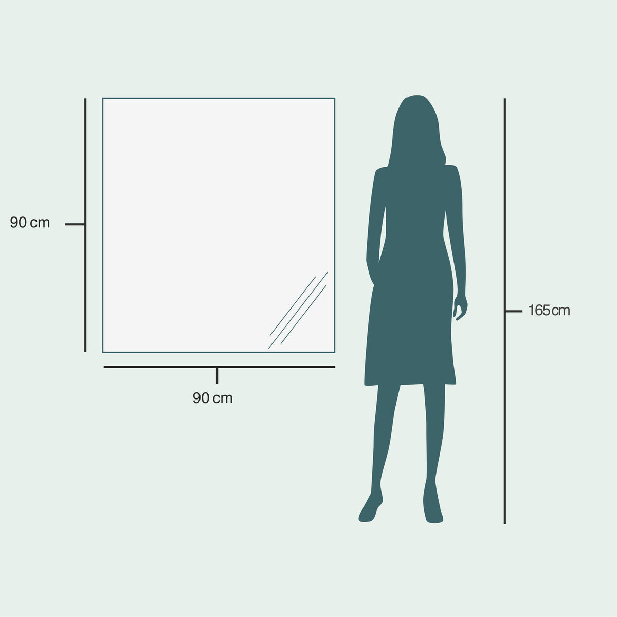 Rectangular mirror with LED lights (90x90 cm)