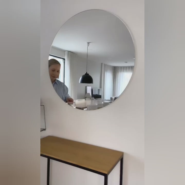 Video laden: Rahmenloser runder Spiegel (100cm)