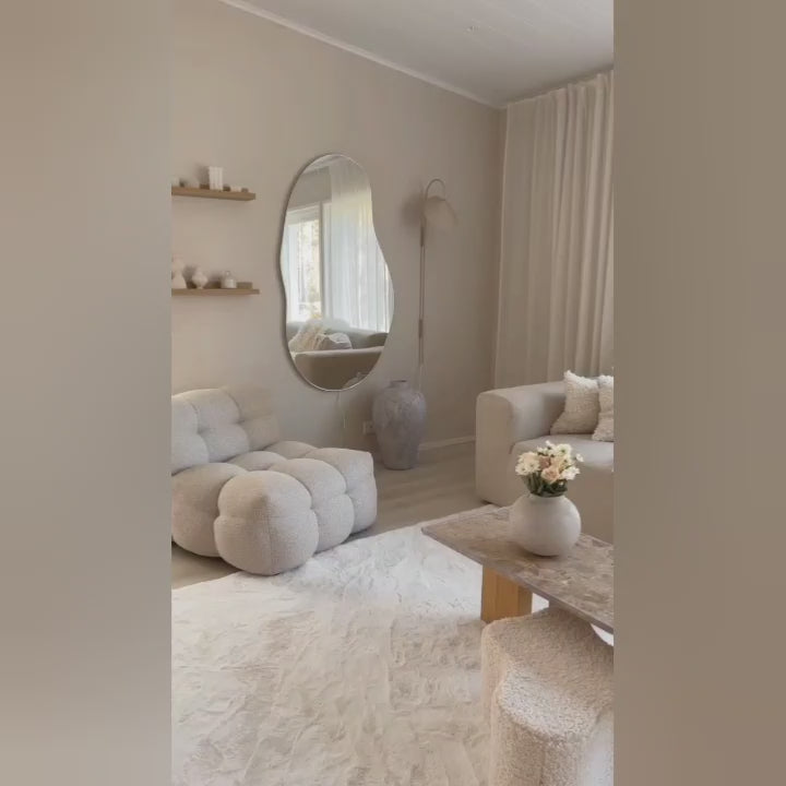 Load video: Sand - Asymmetrical Mirror With Lights (85x150cm)