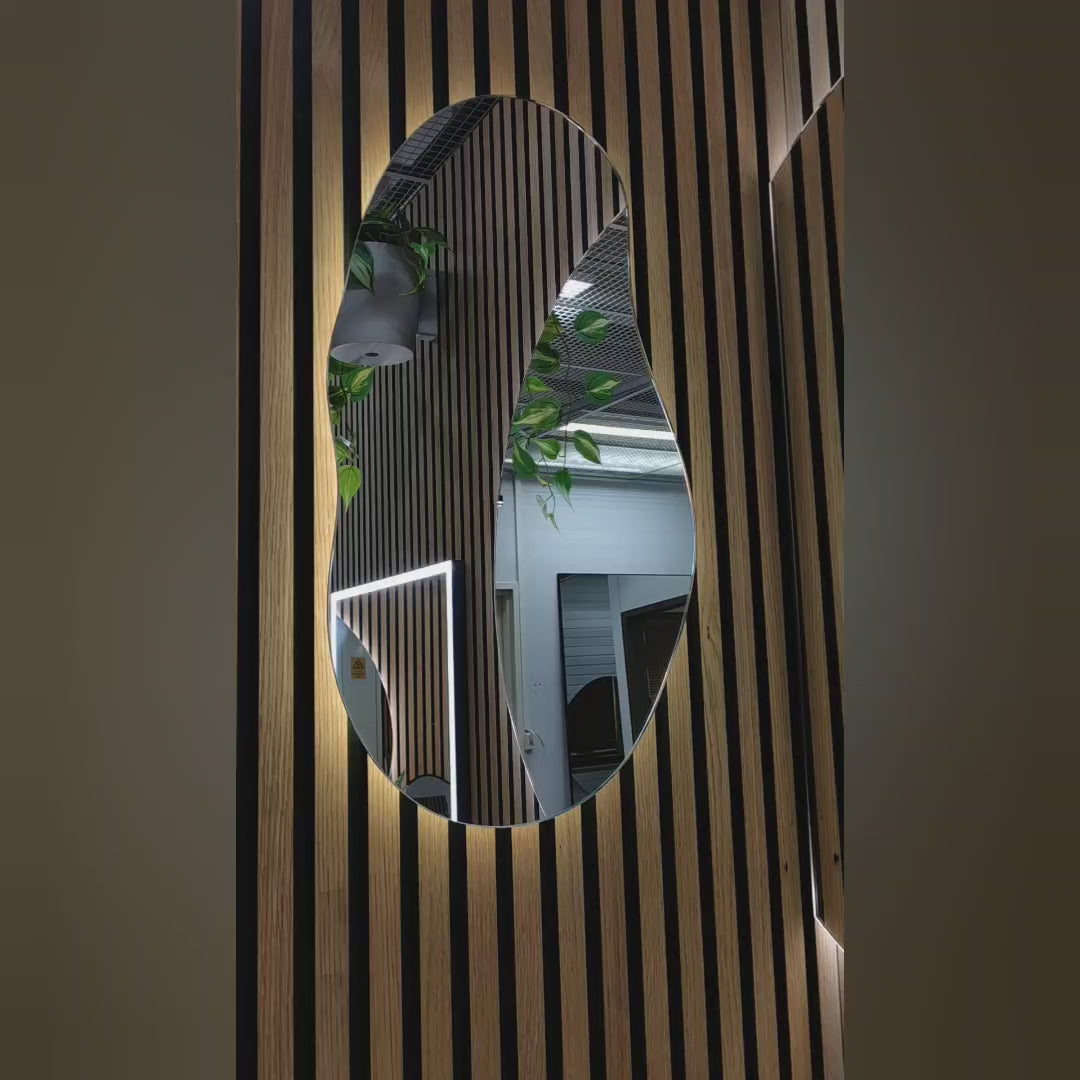 Load video: Sand Mirror with colour-changing backlighting