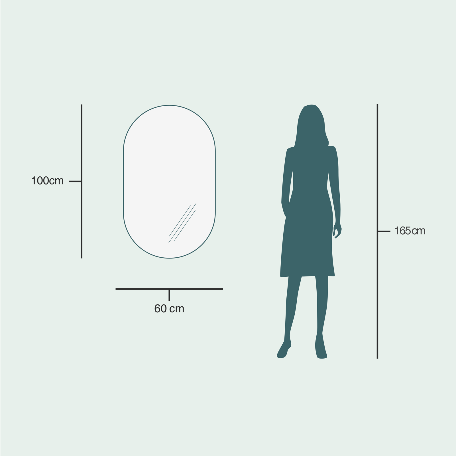 Stream wall mirror (60x100 cm)