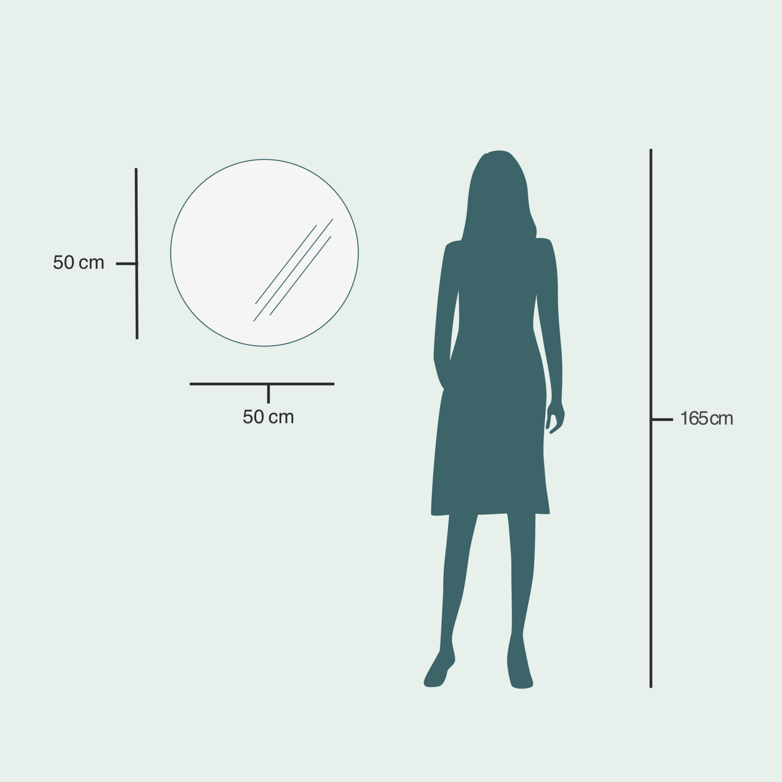 Runder Spiegel Mit LED-Beleuchtung (50 cm)